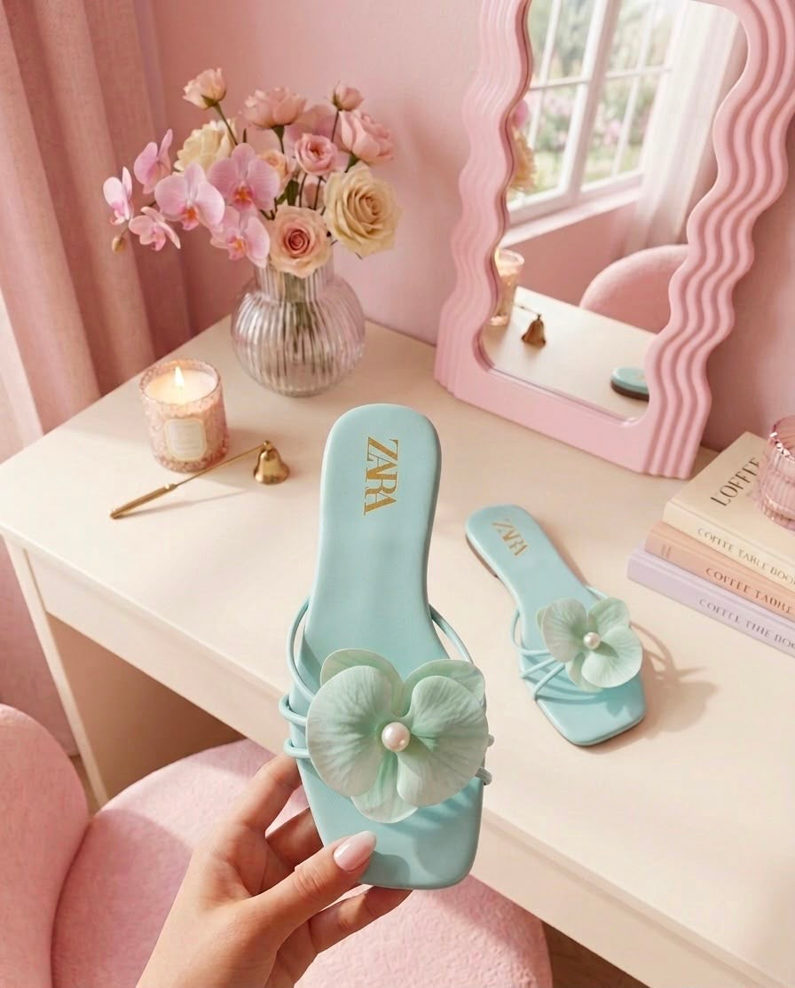 ZARA FLOWER FLATS