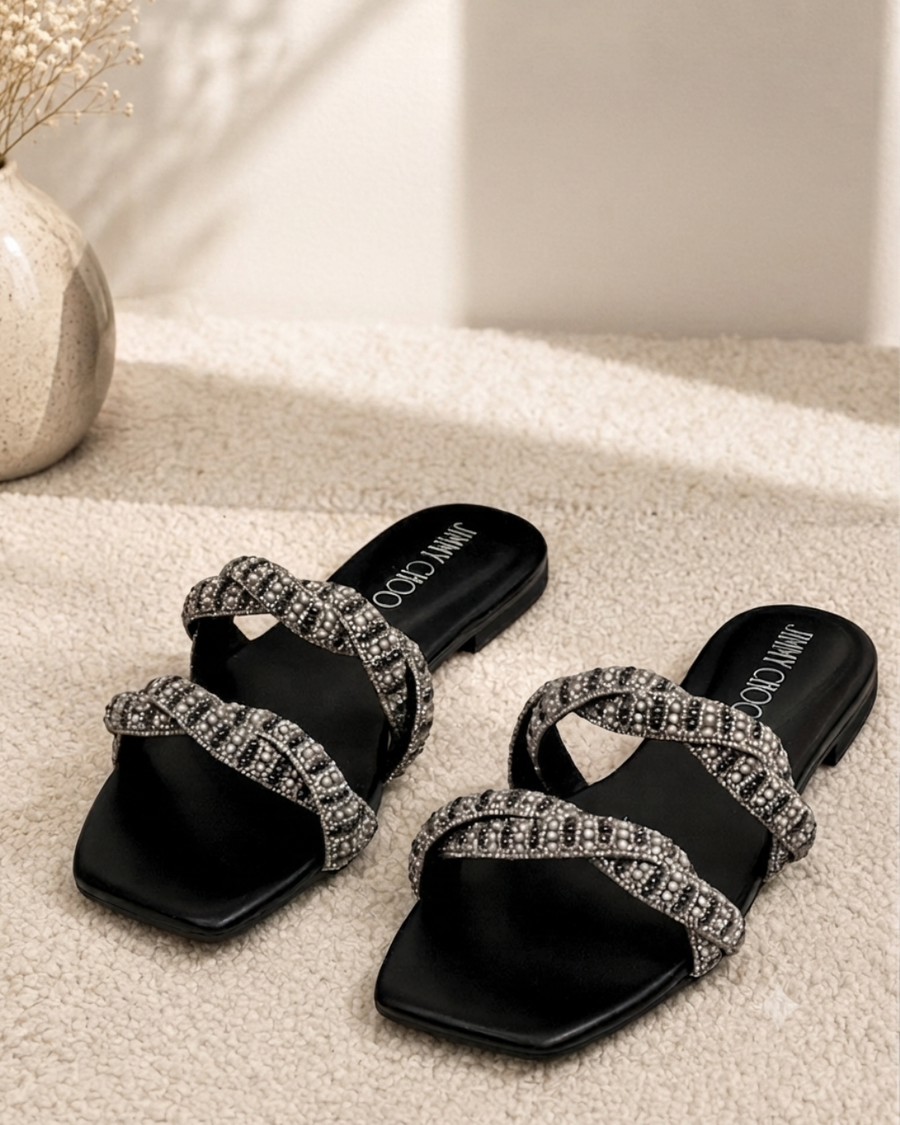 JIMMY CHOO PEARL SLIDES
