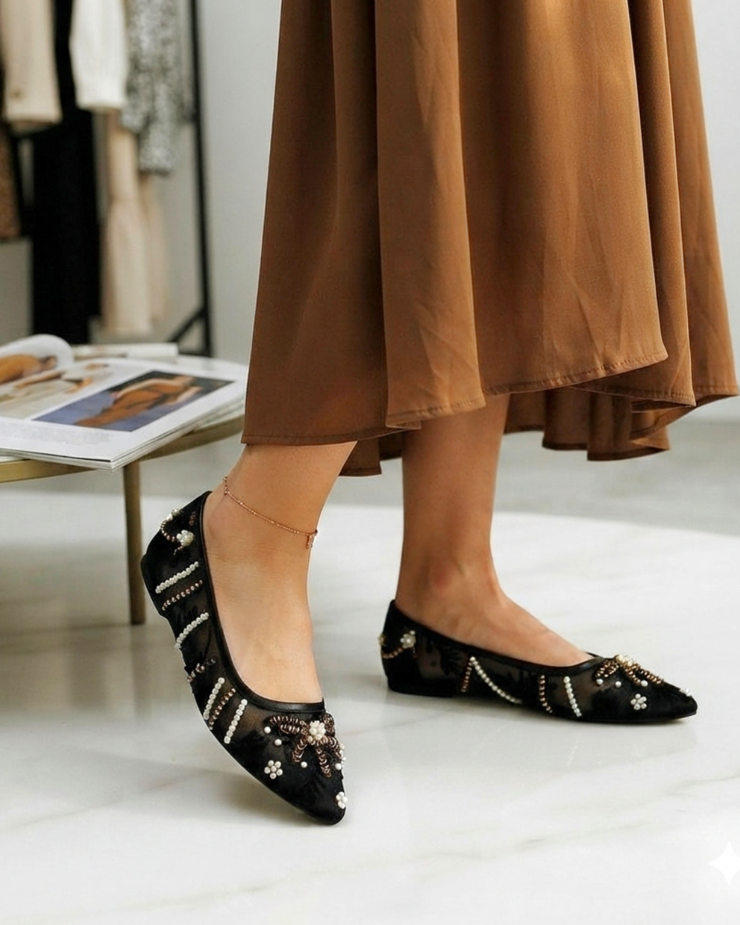 ZARA EMBROIDERED PUMPS