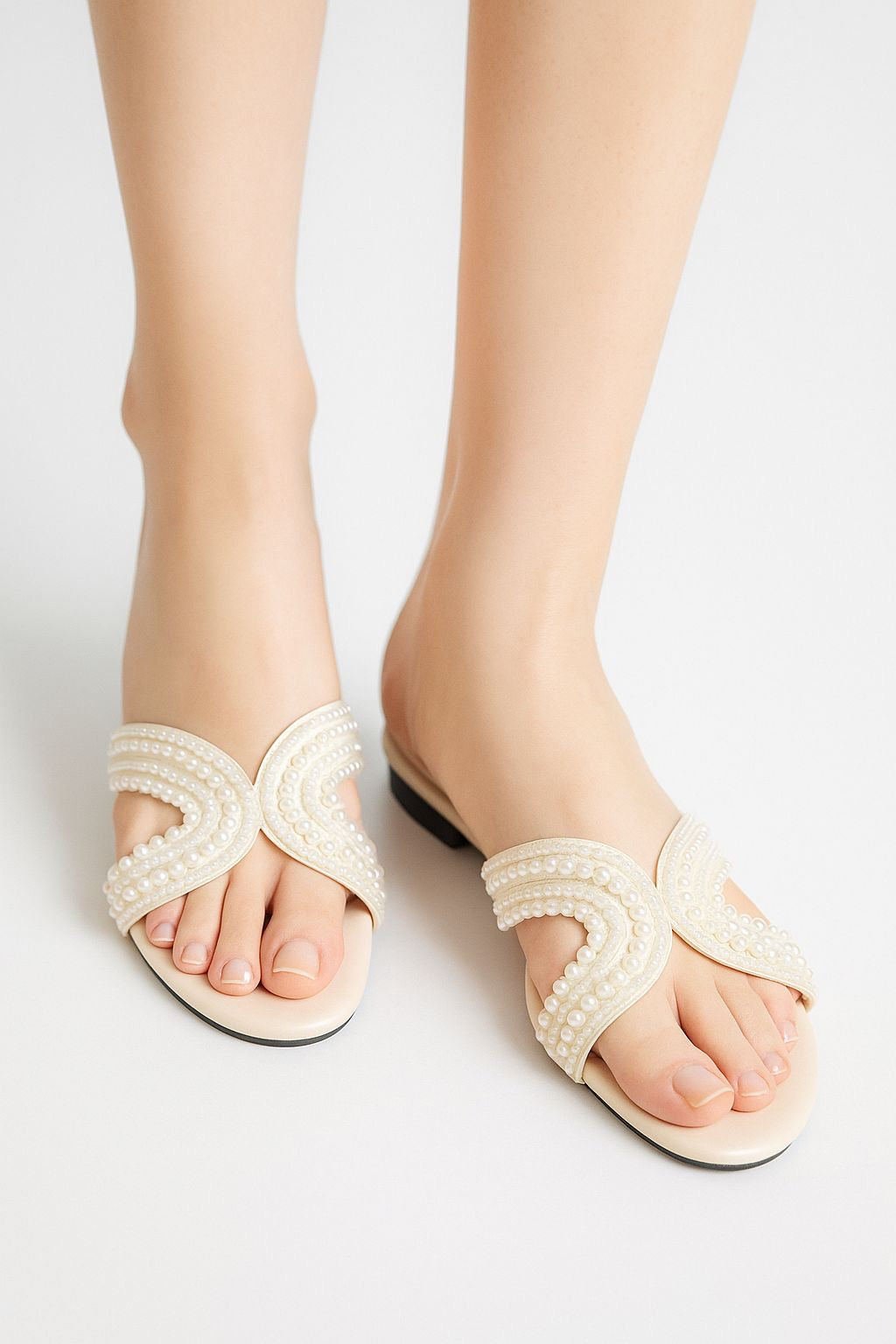 ZARA PEARL EMBROIDERED FLATS