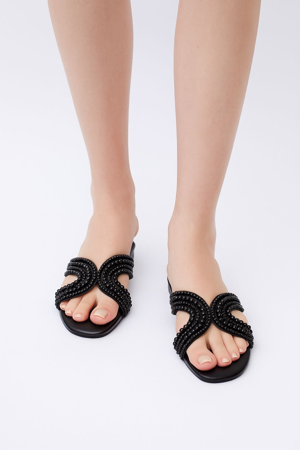 ZARA PEARL EMBROIDERED FLATS