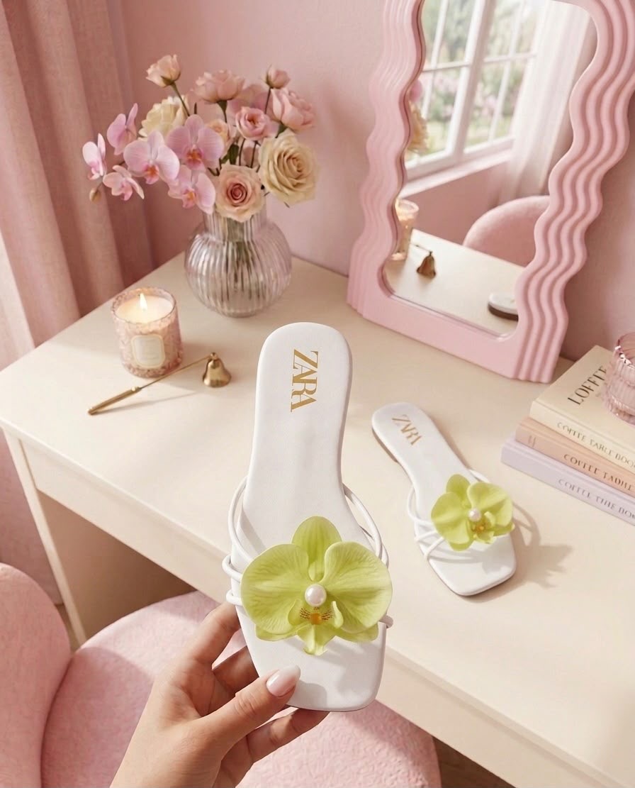 ZARA FLOWER FLATS