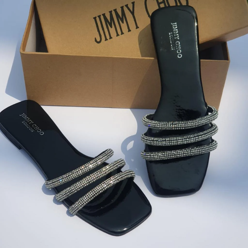 JIMMY CHOO SQUARE TOE SANDALS