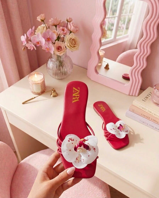 ZARA FLOWER FLATS