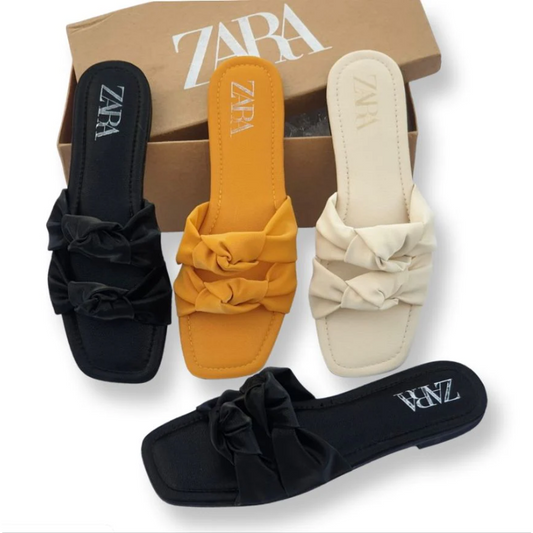 ZARA DOUBLE STRAP KNOT SANDALS