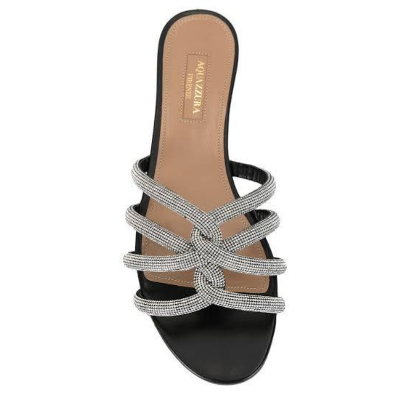 AQUAZZURA MOONDUST FLAT SANDALS