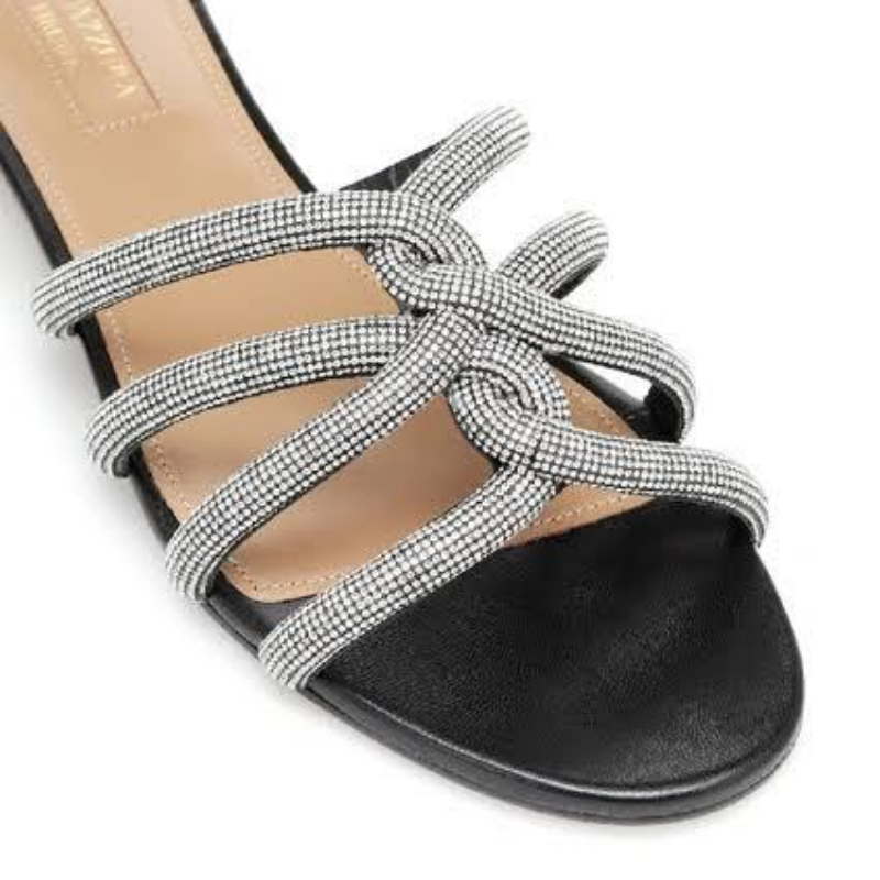 AQUAZZURA MOONDUST FLAT SANDALS