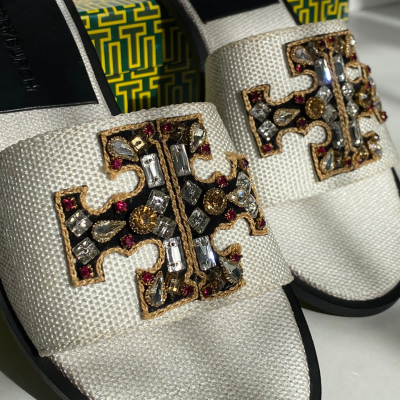 TORY BURCH INES EMBELLISHED SLIDES