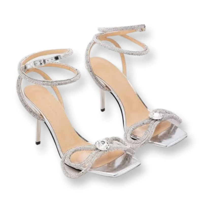 MACH & MACH DOUBLE BOW SQUARE TOE HEELS