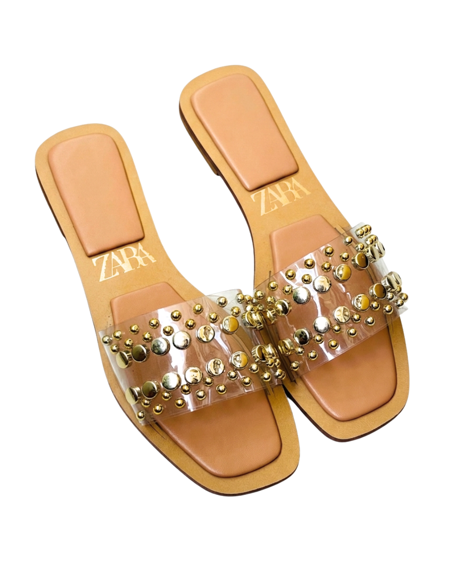 ZARA STUD FLATS