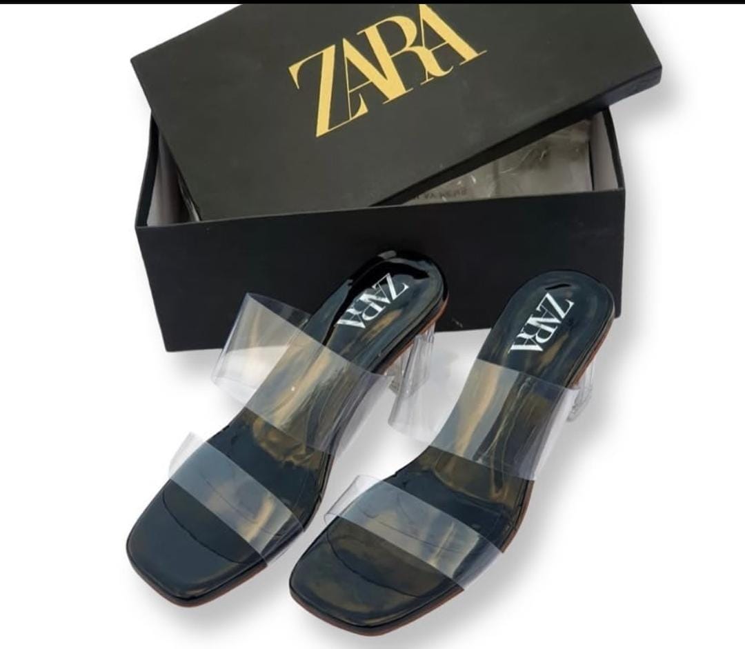 ZARA TRANSPERENT STRAP BLOCK HEELS