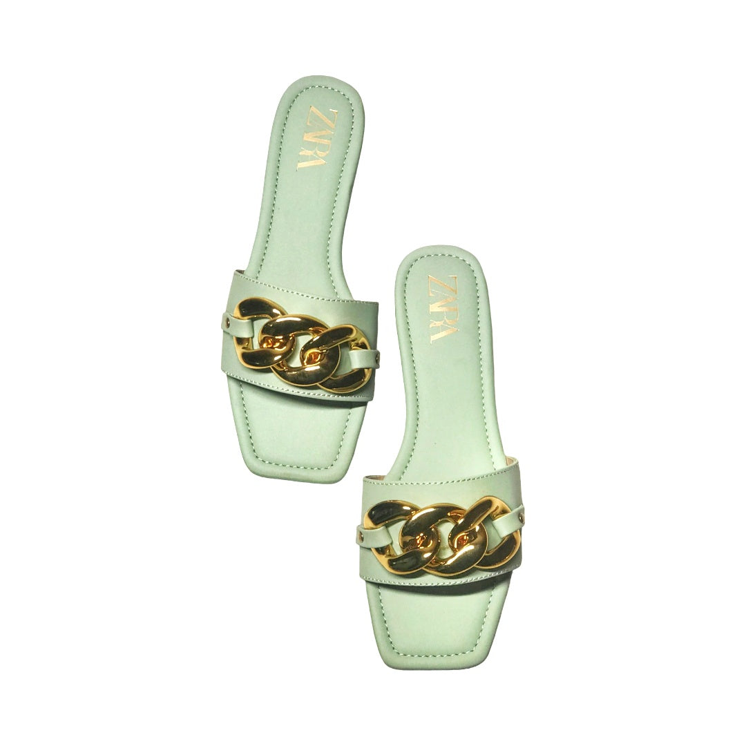 ZARA-CHAIN FLAT SANDALS